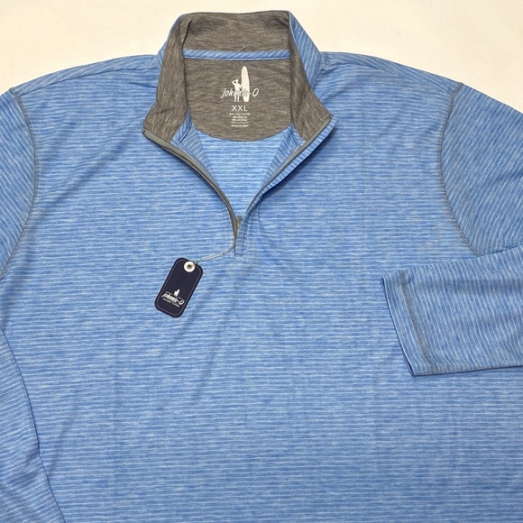 (Sold)Johnnie O Long Sleeve 1/4 Zip Pullover Sweatshirt Mens Size XXL Striped - Picture 1 of 5